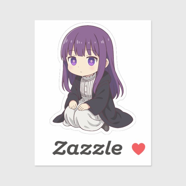 Fern Chibi-Zauberin-Design Aufkleber (Blatt)
