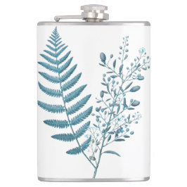 Fern designed flask flachmann
