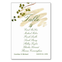 Fern + Emerald Wedding Table Seekarte