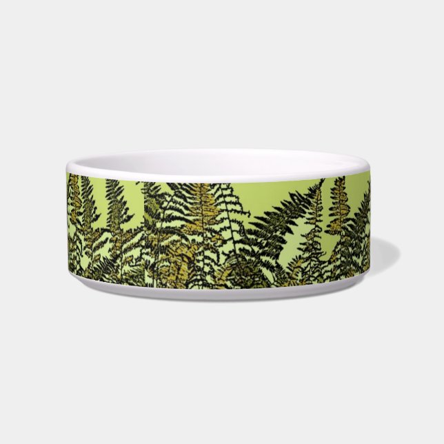 Fern extravagant grüne Pflanze Designer Katzenscha Napf (Vorderseite)