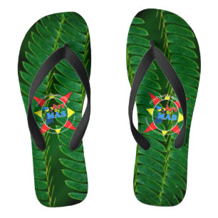 Fern Foliage mit Art By MAS Logo. Flip Flops