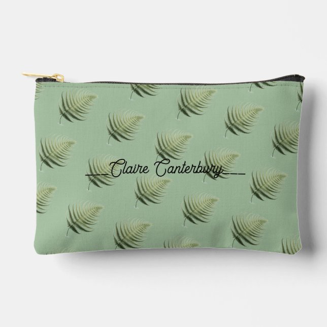 Fern Fronds Muster Natur Thema Zubehör Pouch Zubehörtasche (Vorderseite)