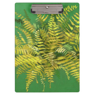 Fern, Fronten, Blumengrün, goldgelb Klemmbrett