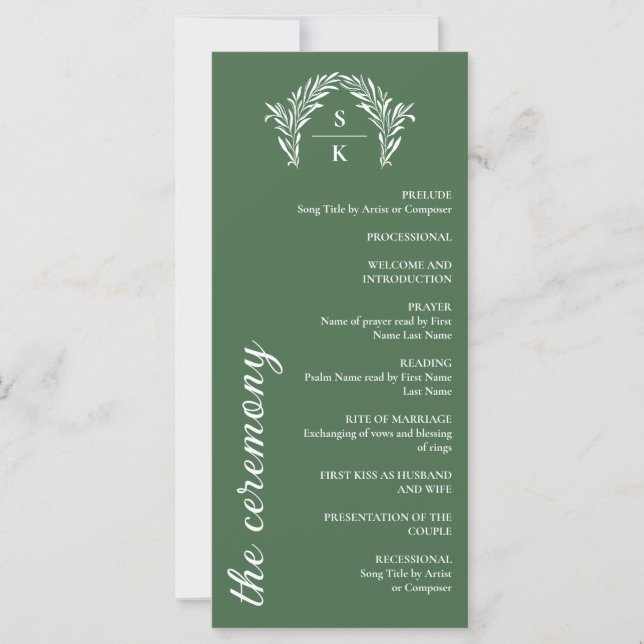 Fern Green Arch Wreath Monogram Wedding (Vorderseite)
