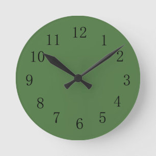 Fern Green Color Earth Tone Lowprice Wall Clock Runde Wanduhr