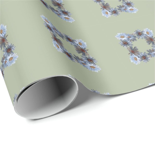 Fern green floral Gift Wrapping paper Geschenkpapier (Rolleneckpunkt)