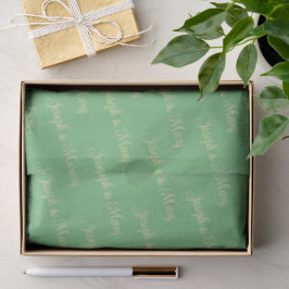 Fern Green & Soft Butter Yellow Garden Wedding Seidenpapier