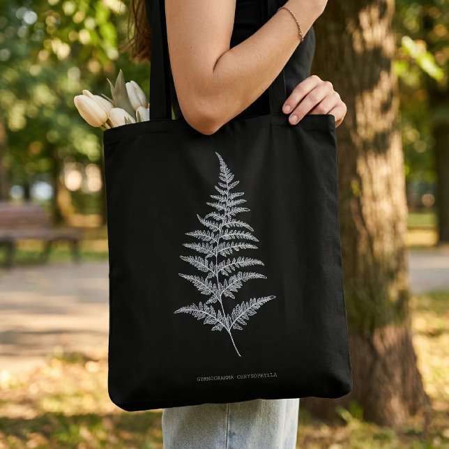 Fern - Gymnogramma Chrysophylla. Röntgeneffekt - 0 (Golden Fern Frond, Gymnogramma Chrysophylla. Tote Bag)