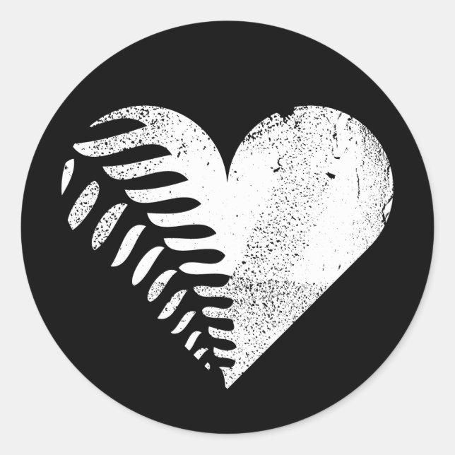 Fern Heart Dark Runder Aufkleber (Vorderseite)