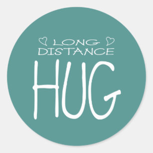 Fern-Hug-Nachricht für Post oder Paket Runder Aufkleber
