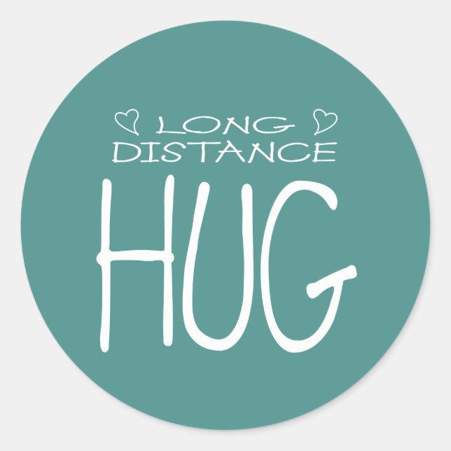 Fern-Hug-Nachricht für Post oder Paket Runder Aufkleber (Vorderseite)