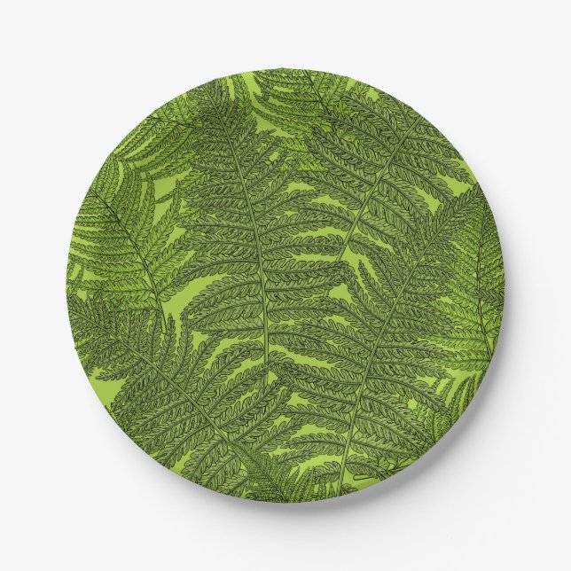 Fern in grün pappteller (Vorderseite)