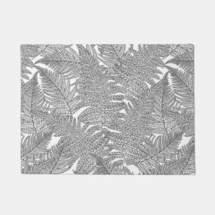 Fern in Schwarz und Weiß Fußmatte