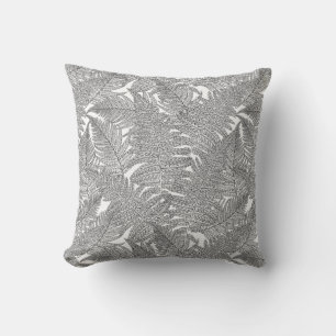 Fern in Schwarz und Weiß Kissen