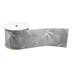 Fern in Schwarz und Weiß Satinband