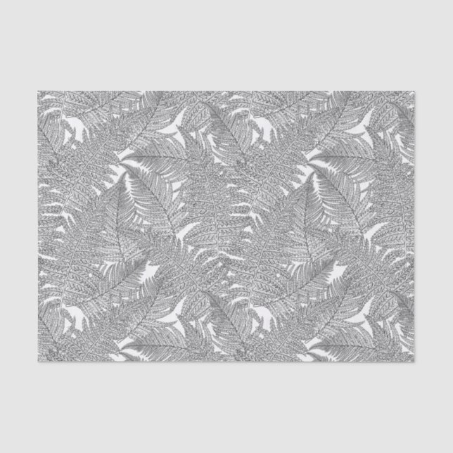 Fern in Schwarz und Weiß Seidenpapier (Vorderseite)