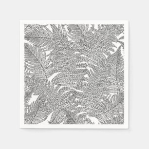 Fern in Schwarz und Weiß Serviette