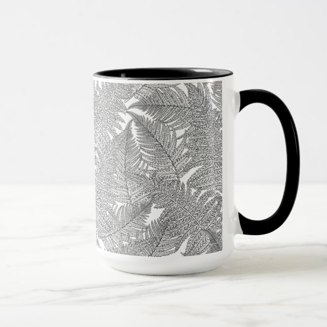 Fern in Schwarz und Weiß Tasse (Rechts)