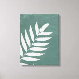 "Fern in Stille" - ein Minimalistisches weißes Hec Leinwanddruck