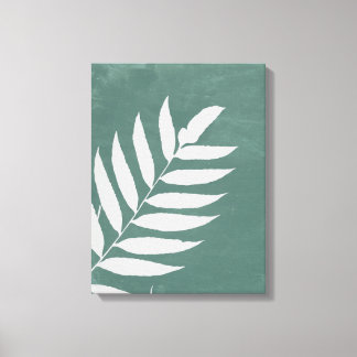 "Fern in Stille" - ein Minimalistisches weißes Hec Leinwanddruck