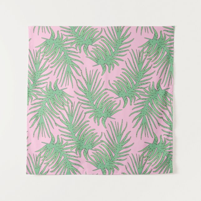 Fern ist in rosa. wandteppich (Vorderseite)