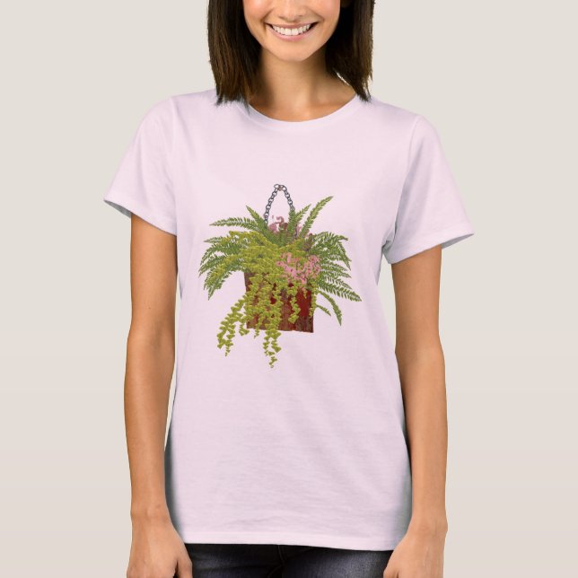Fern Ivy Hanging Pflanze Botanische Illustration A T-Shirt (Vorderseite)