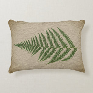 Fern Leaf auf knackige Papiertextur Dekokissen