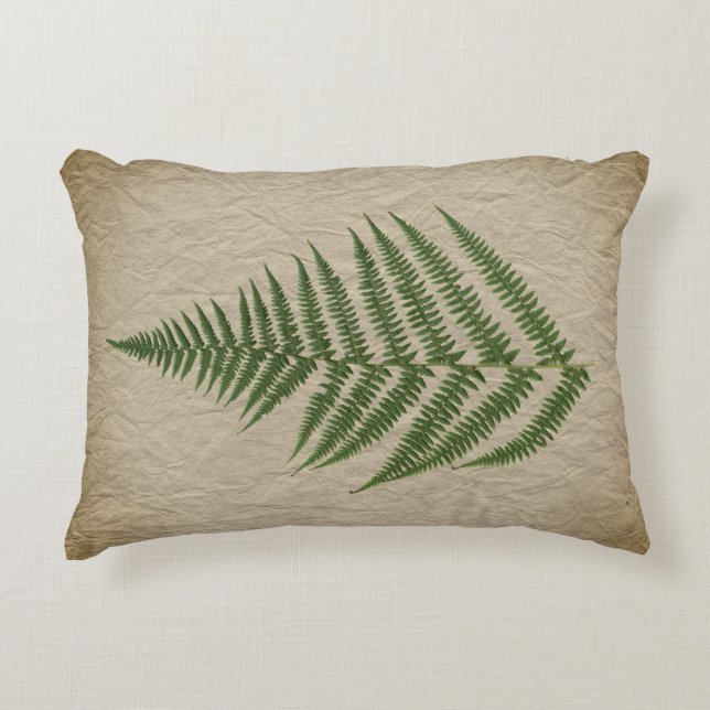 Fern Leaf auf knackige Papiertextur Dekokissen (Vorderseite)
