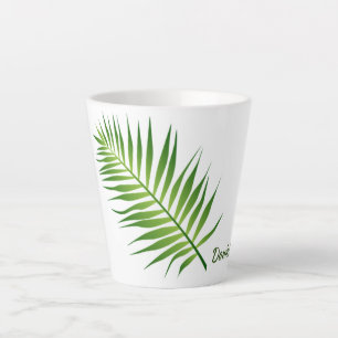 Fern Leaf Design Latte Tasse