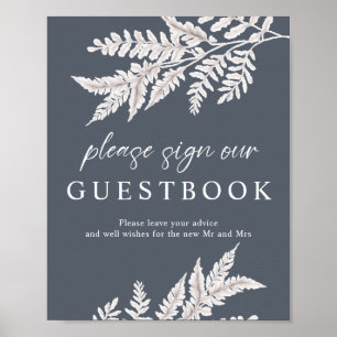 Fern   Moderne Kalligrafie - Gästebuchsignatur Poster