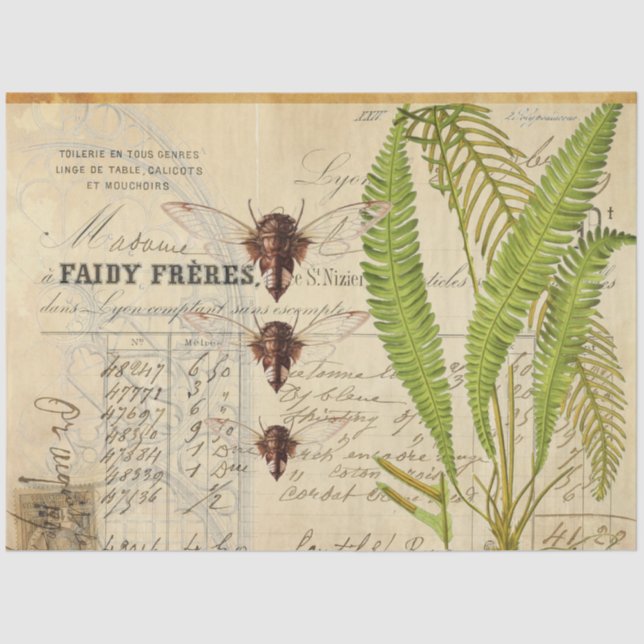 Fern Moth Apothecary Decoupage Tissue Paper Seidenpapier (Vorderseite)