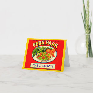Fern Park Erbsen- und Karottenlabel der 30er Jahre