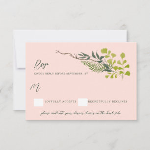 Fern Pepper Tree Blätter Garden Pink UAwg RSVP Karte