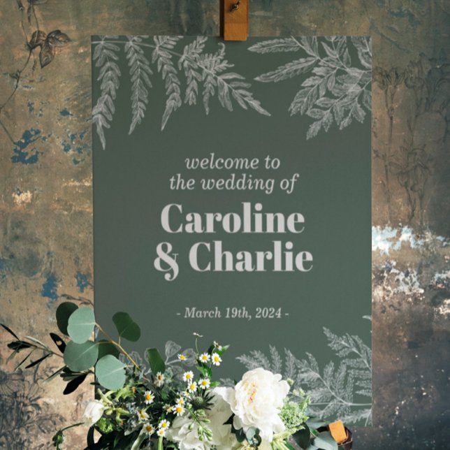 Fern Woodland Brautparty Begrüßungszeichen Poster (Von Creator hochgeladen)