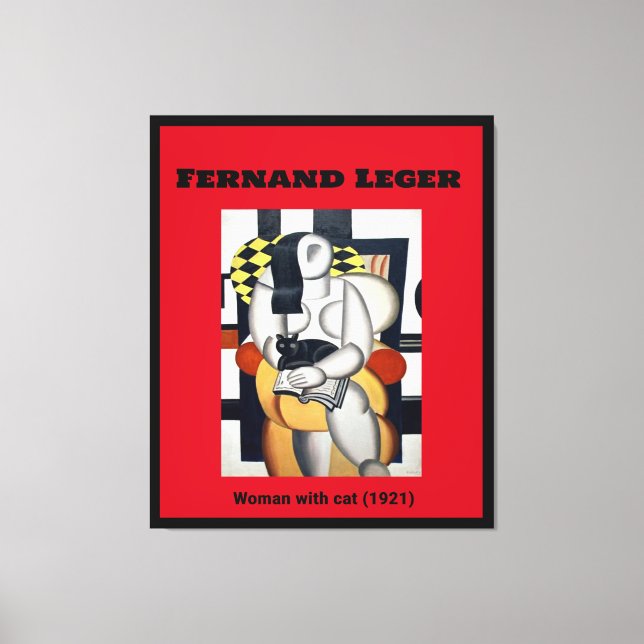 Fernand Leger: Frau mit Katze (1921) Leinwanddruck (Vorderseite)
