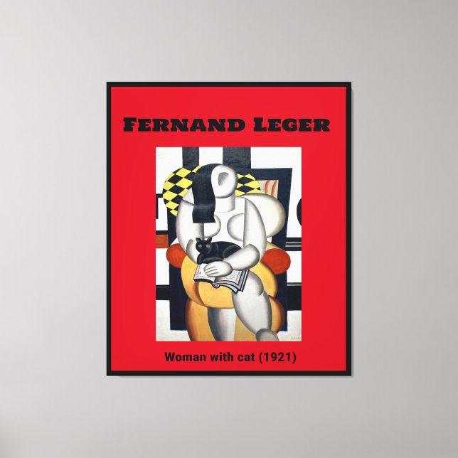 Fernand Leger: Frau mit Katze (1921) Leinwanddruck (Vorderseite)