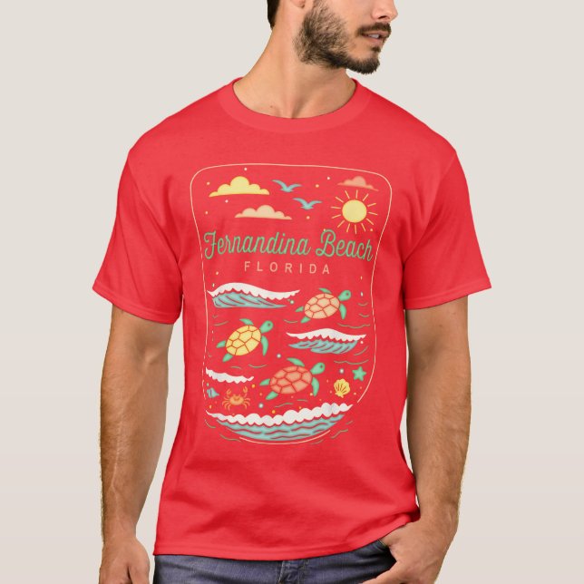 Fernandina Beach FL Niedlich Beach Vacation Sea Tu T-Shirt (Vorderseite)