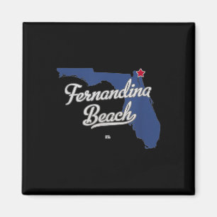 Fernandina Beach Florida Fl Karte Magnet