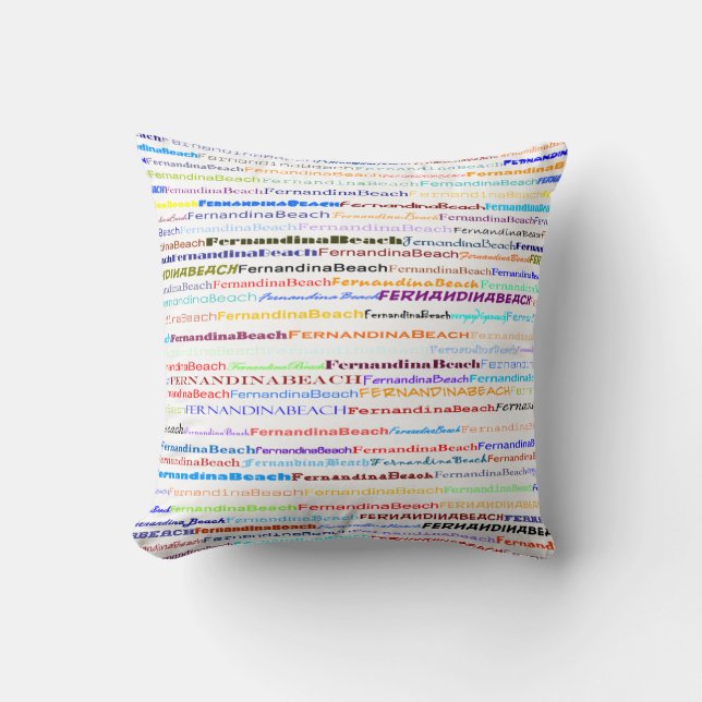 Fernandina Beach Text Design II Throw Kissen (Vorderseite)