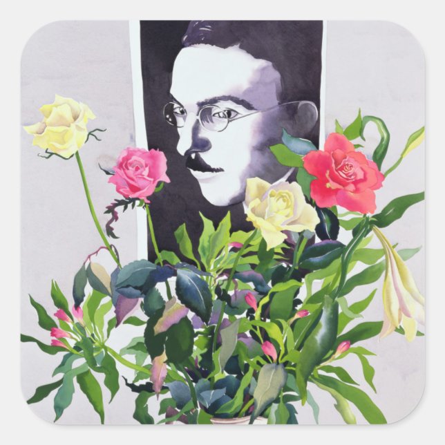Fernando Pessoa Quadratischer Aufkleber (Vorderseite)