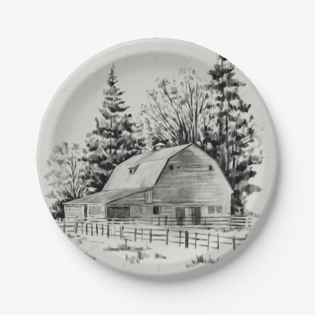 Fernbarschskizze I Pappteller (Vorderseite)