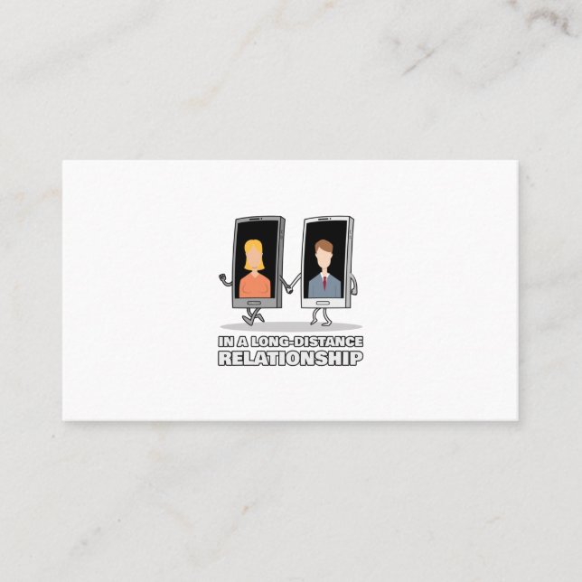 Fernbeziehung mit zwei Smartphones Visitenkarte (Vorderseite)
