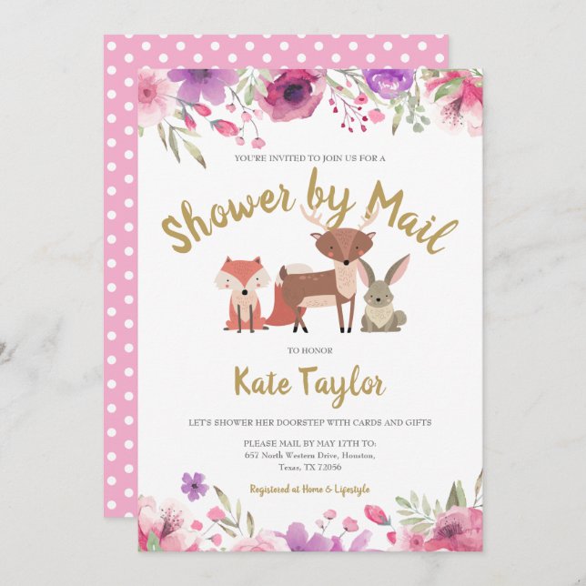 Ferndusche Einladung (Vorne/Hinten)