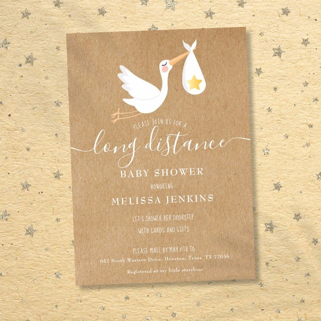 Ferndusche sprinkle per Mail rustikal Einladung (Long Distance Shower Sprinkle By Mail Rustic Invitation)