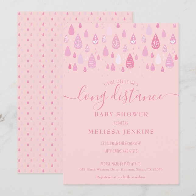 Ferndusche / Sprinkle per Post Einladung (Vorne/Hinten)