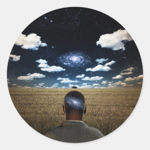 Ferne Runder Aufkleber