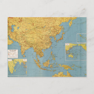 Fernen Osten und angrenzende Gebiete (Karte 1943) Postkarte