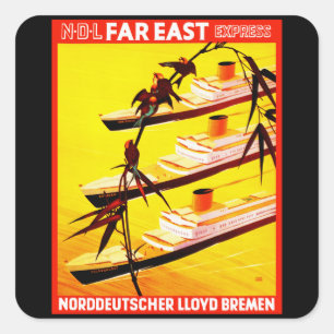 Ferner Osten Express Quadratischer Aufkleber
