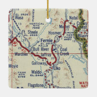 Fernie BC Vintag Map