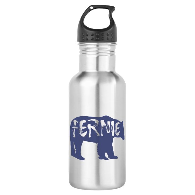 Fernie British Columbia Bear Edelstahlflasche (Vorderseite)